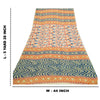 Sanskriti Vintage Sarees Indian Orange & Blue Georgette Print Sari Craft Sustainable Fabric