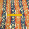 Sanskriti Vintage Sarees Indian Orange & Blue Georgette Print Sari Craft Sustainable Fabric