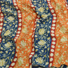 Sanskriti Vintage Sarees Indian Orange & Blue Georgette Print Sari Craft Sustainable Fabric