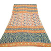 Sanskriti Vintage Sarees Indian Orange & Blue Georgette Print Sari Craft Sustainable Fabric
