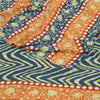 Sanskriti Vintage Sarees Indian Orange & Blue Georgette Print Sari Craft Sustainable Fabric
