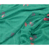 Sanskriti Vintage Sarees Green Ebroidered Mukesh Work Georgette Sari 5yd Sustainable Fabric