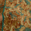 Sanskriti Vintage Sarees Green Printed Pure Georgette Silk Sari 5yd Craft Sustainable Fabric