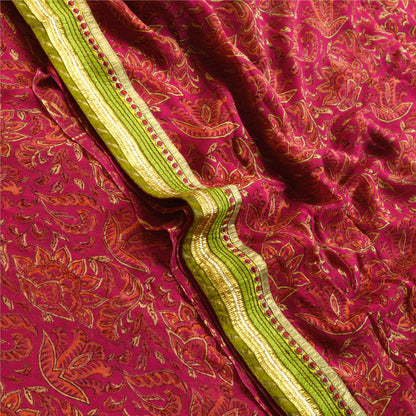 Санскритские винтажные сари индийская фиолетовая смесь жоржета с принтом сари ремесло устойчивая ткань