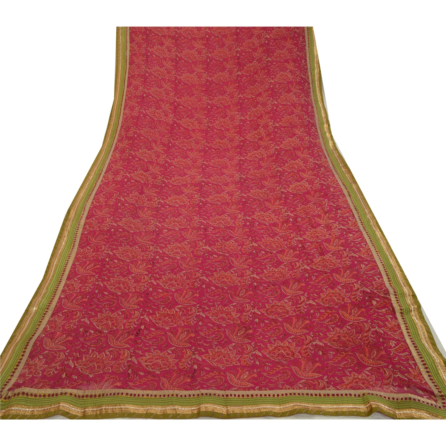 Санскритские винтажные сари индийская фиолетовая смесь жоржета с принтом сари ремесло устойчивая ткань