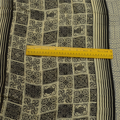 Санскритские винтажные сари черно-красный чистый шелк жоржет с принтом сари ремесло устойчивая ткань