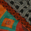 Sanskriti Vintage Sarees From India Black Georgette Printed Sari Craft Sustainable Fabric