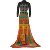 Sanskriti Vintage Sarees From India Black Georgette Printed Sari Craft Sustainable Fabric