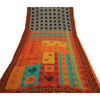 Sanskriti Vintage Sarees From India Black Georgette Printed Sari Craft Sustainable Fabric