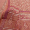 Sanskriti Vintage Sarees From India Pink Georgette Printed Sari 5yd Craft Sustainable Fabric