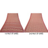 Sanskriti Vintage Sarees From India Pink Georgette Printed Sari 5yd Craft Sustainable Fabric