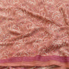 Sanskriti Vintage Sarees From India Pink Georgette Printed Sari 5yd Craft Sustainable Fabric
