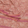 Sanskriti Vintage Sarees From India Pink Georgette Printed Sari 5yd Craft Sustainable Fabric