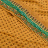 Sanskriti Vintage Sarees Yellow Blend Georgette Printed Sari 5yd Craft Sustainable Fabric