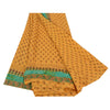 Sanskriti Vintage Sarees Yellow Blend Georgette Printed Sari 5yd Craft Sustainable Fabric