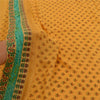 Sanskriti Vintage Sarees Yellow Blend Georgette Printed Sari 5yd Craft Sustainable Fabric