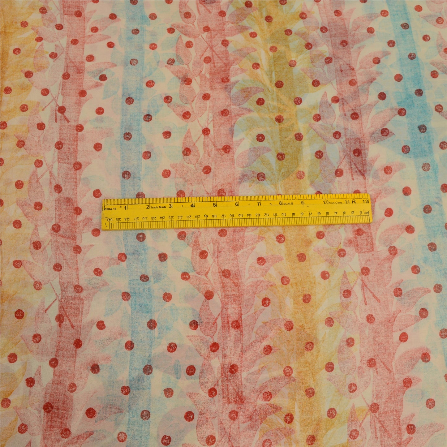 Sanskriti Vintage Sarees Ivory Pure Georgette Silk Printed Sari 5yd Craft Sustainable Fabric