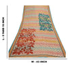 Sanskriti Vintage Sarees Ivory Pure Georgette Silk Printed Sari 5yd Craft Sustainable Fabric