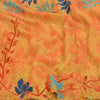 Sanskriti Vintage Sarees Yellow Pure Georgette Silk Printed Sari Craft Sustainable Fabric