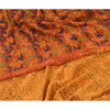 Sanskriti Vintage Sarees Yellow & Red Pure Georgette Silk Printed Sari Sustainable Fabric