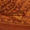Sanskriti Vintage Sarees Yellow & Red Pure Georgette Silk Printed Sari Sustainable Fabric