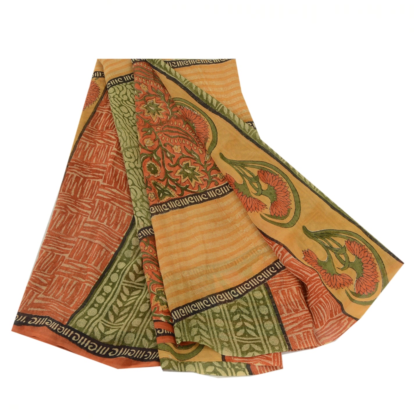 Sanskriti Vintage Indian Sarees Pure Georgette Silk Printed Sari Craft Sustainable Fabric