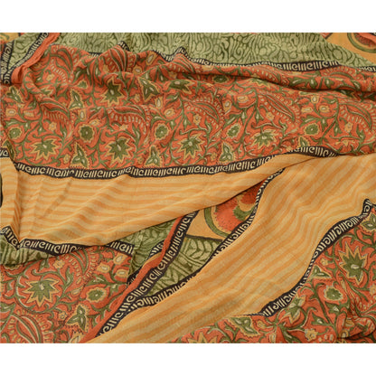 Sanskriti Vintage Indian Sarees Pure Georgette Silk Printed Sari Craft Sustainable Fabric