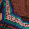 Sanskriti Vintage Sarees Ren Georgette Silke Warli Trykt Sari Håndværk Bæredygtigt Stoff
