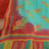 Sanskriti Vintage Sarees Indian Blue Pure Georgette Silk Print Sari Craft Sustainable Fabric