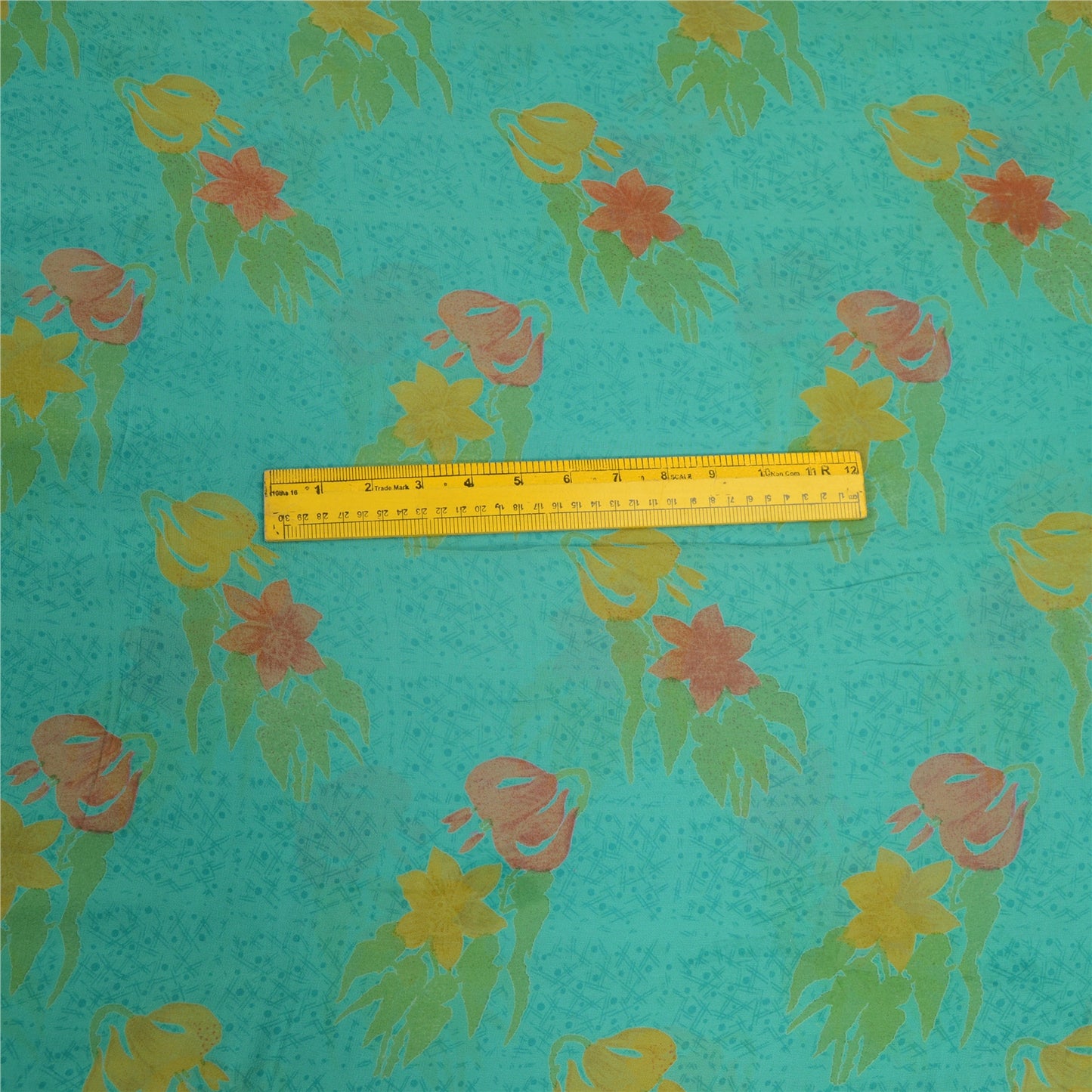 Sanskriti Vintage Sarees Indian Blue Pure Georgette Silk Print Sari Craft Sustainable Fabric