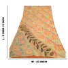 Sanskriti Vintage Sarees Beige 100% Pure Georgette Silk Print Sari Craft Sustainable Fabric