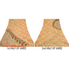 Sanskriti Vintage Sarees Beige 100% Pure Georgette Silk Print Sari Craft Sustainable Fabric