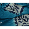 Sanskriti Vintage Sarees Blue Hand Beaded Pure Georgette Silk Sari Craft Sustainable Fabric
