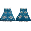 Sanskriti Vintage Sarees Blue Hand Beaded Pure Georgette Silk Sari Craft Sustainable Fabric