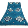 Sanskriti Vintage Sarees Blue Hand Beaded Pure Georgette Silk Sari Craft Sustainable Fabric