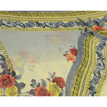 Load image into Gallery viewer, Sanskriti Vintage Sarees Indian Gray Digital Printed Sari Georgette Craft Fabric
