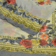 Load image into Gallery viewer, Sanskriti Vintage Sarees Indian Gray Digital Printed Sari Georgette Craft Fabric
