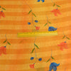 Sanskriti Vintage Sarees Orange Pure Georgette Silk Sari Printed Craft Sustainable Fabric