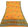 Sanskriti Vintage Sarees Orange Pure Georgette Silk Sari Printed Craft Sustainable Fabric