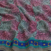 Sanskriti Vintage Sarees Pink/Blå Ren Georgette Silke Sari Trykt Håndværk Bæredygtigt Stoff