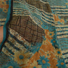 Sanskriti Vintage Sarees Blå Ren Georgette Silke Trykt Sari 5yd Håndværk Bæredygtigt Stoff