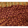 Sanskriti Vintage Sarees Red Pure Georgette Silk Zari Work Printed Sari Sustainable Fabric