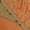 Sanskriti Vintage Sarees Orange Pure Georgette Silk Printed Sari Craft Sustainable Fabric