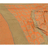 Sanskriti Vintage Sarees Orange Pure Georgette Silk Printed Sari Craft Sustainable Fabric