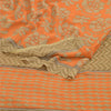 Sanskriti Vintage Sarees Orange Pure Georgette Silk Printed Sari Craft Sustainable Fabric
