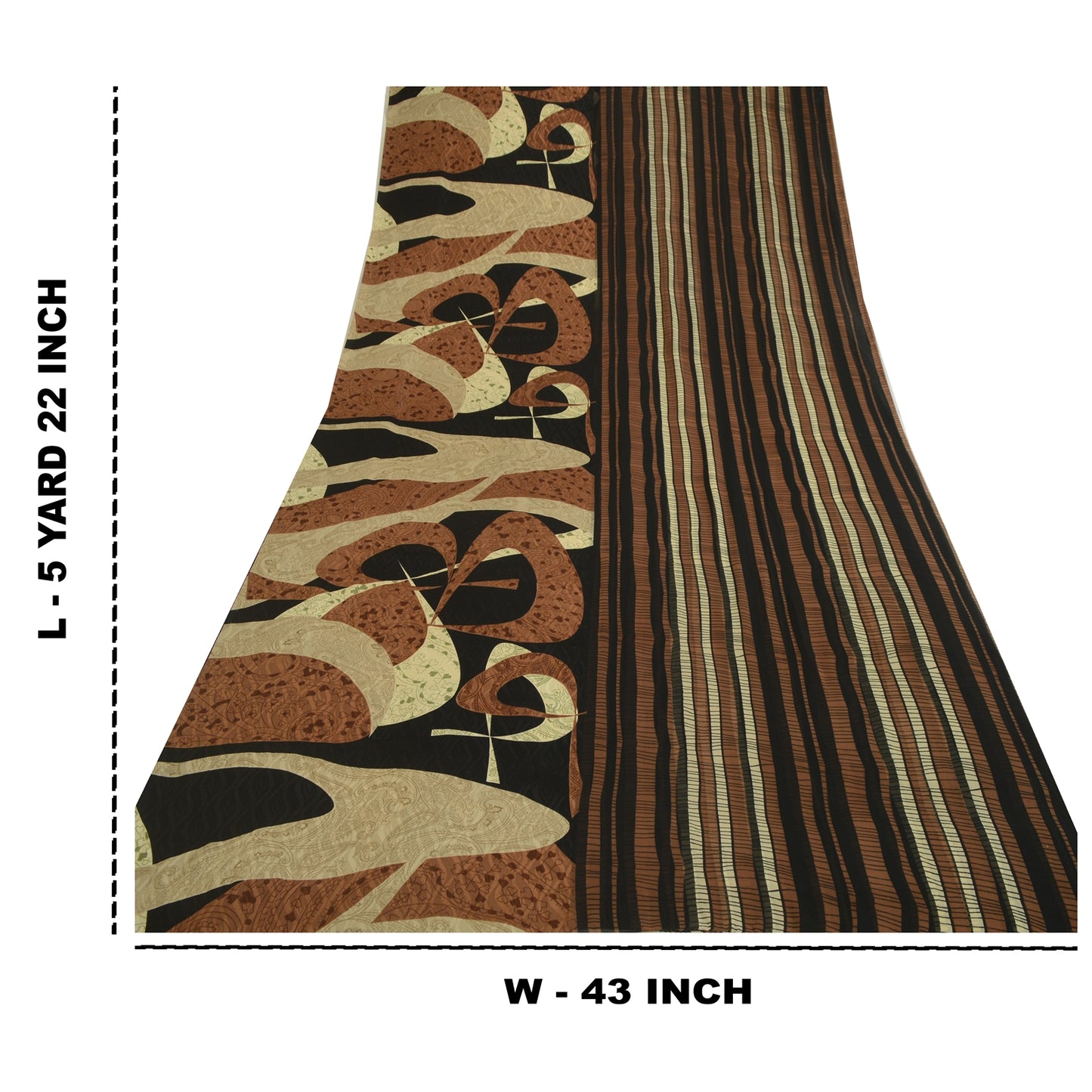 Sanskriti Vintage Sarees From India Black Georgette Printed Sari Craft Sustainable Fabric