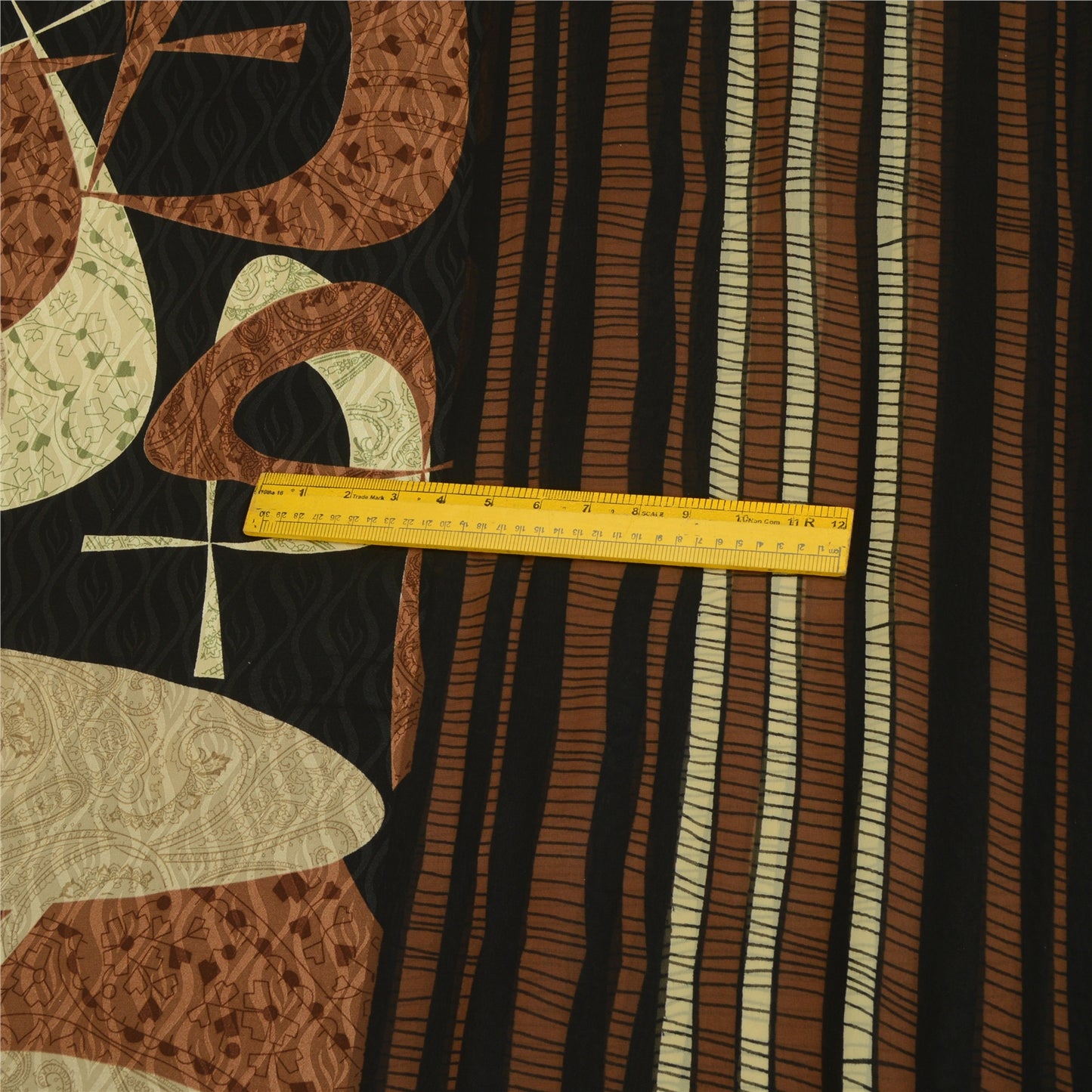 Sanskriti Vintage Sarees From India Black Georgette Printed Sari Craft Sustainable Fabric