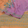 Sanskriti Vintage Sarees Orange/Purple Pure Georgette Printed Sari Craft Sustainable Fabric