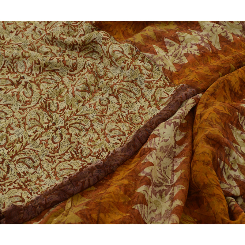 Sanskriti Vintage 100% Pure Georgette Silk Multicolor Printed Sarees 5 Yd Craft Fabric