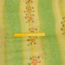 Load image into Gallery viewer, Sanskriti Vintage Sarees Green 100% Pure Chiffon Silk Printed Sari Craft Fabric
